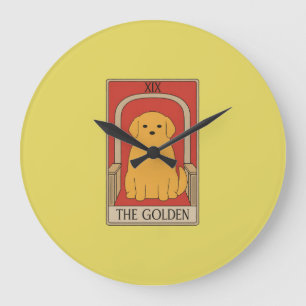 Vintage-Tarotkarte Der Golden Retriever Hund Große Wanduhr
