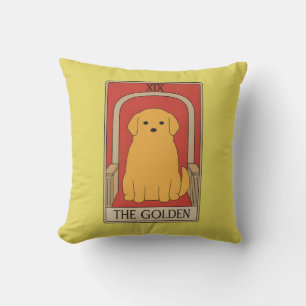 Vintage-Tarotkarte Der Golden Retriever Hund  Kissen