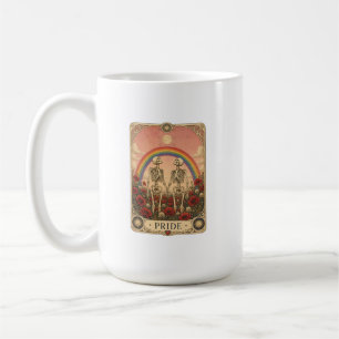 Vintage Tarotkarte Pride Skelett Liebende Regenbog Kaffeetasse