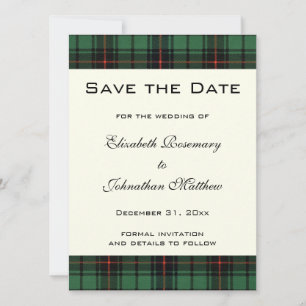 Vintage-Tartan, Davidson Modern Pattern Hochzeit Einladung