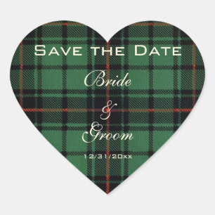Vintage-Tartan, Davidson Modern Pattern Hochzeit Herz-Aufkleber