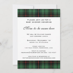 Vintage Tartan, Davidson Moderne Babyparty Einladung