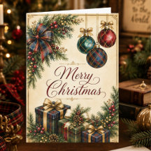 Vintage-Tartan-Karo-Geschenke und -Dekorationen We