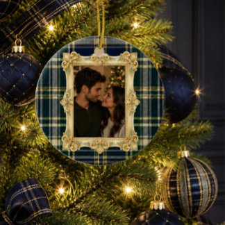 Vintage-Tartan-Karode-Weihnachten (Blau) Acryl Ornament