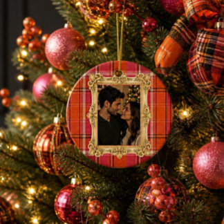Vintage-Tartan-Karode-Weihnachten (Orange) Acryl Ornament
