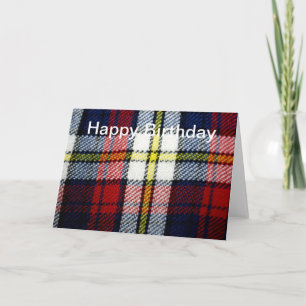 Vintage-Tartan-Stoff Happy Birthday-Karte Karte