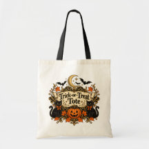 Vintage-Tasche 'Black Cat Trick or Treat' zu Hallo