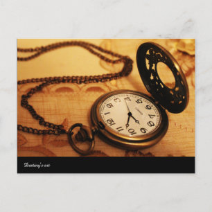 Vintage Taschenuhr-Fotografie Postkarte