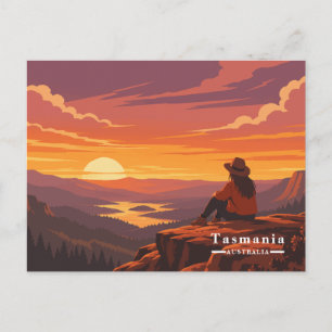 Vintage Tasmanien Australien Sonnenuntergang Wande Feiertagspostkarte