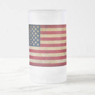 Vintage Tasse aus Mattiertem Glas unter amerikanis