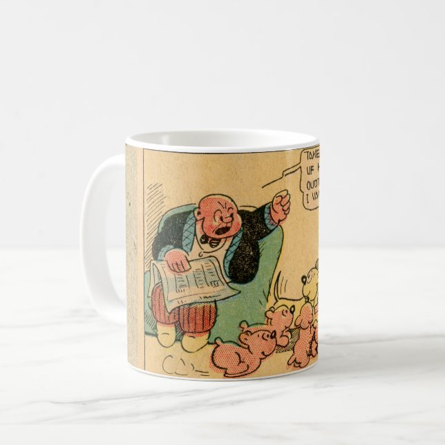 Vintage Tasse "Holt die Hunde hier raus" (Vorderseite Links)