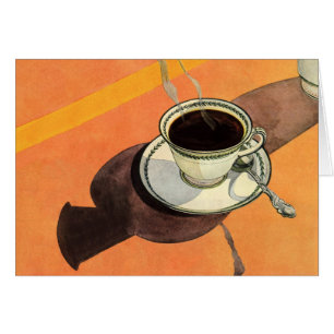 Vintage Tasse Kaffee, Saucer, Löffel, Retro Diner