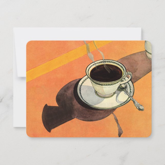 Vintage Tasse Kaffee, Saucer, Löffel, Retro Diner (Vorderseite)