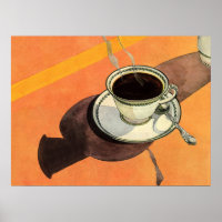 Vintage Tasse Kaffee, Saucer, Löffel, Retro Diner