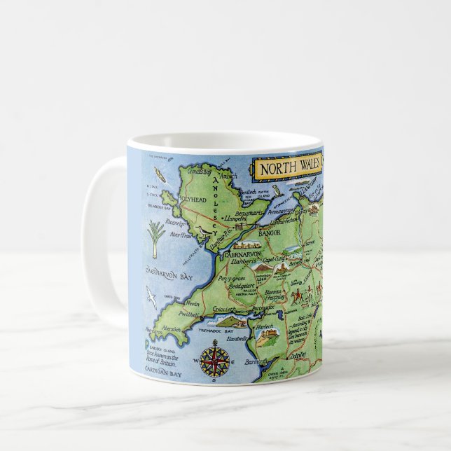 Vintage Tasse North Wales (Vorderseite Links)