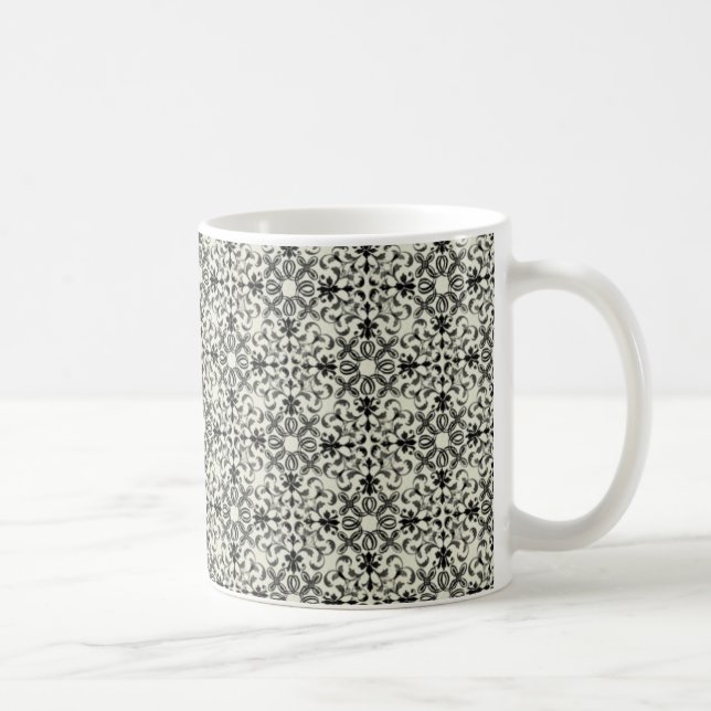 Vintage Tasse "Vibrance Damask", grau (Rechts)