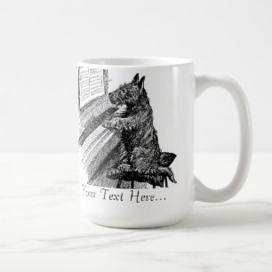 Vintage-Tasse "Welpe spielt Klavier" Tasse