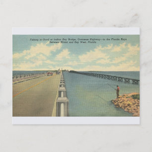 Vintage Tasten der indischen Key Bridge Florida Po Postkarte