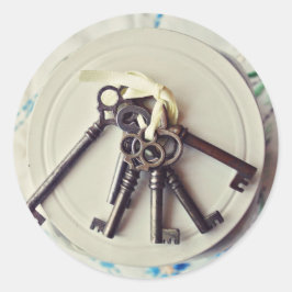 Vintage Tasten Runder Aufkleber