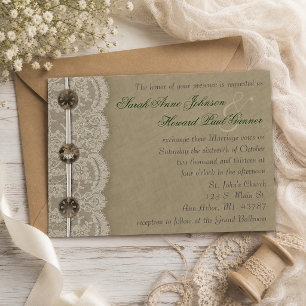 Vintage Tasten und Lace-Invasion Einladung