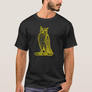 Vintage-Tattoo Golden Owl Crest Art T-Shirt