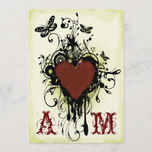 Vintage-Tattoo-Liebe Hochzeits-Einladung 2 Einladung