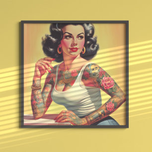 Vintage-Tattoo-Pin-up Poster