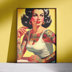Vintage-Tattoo-Pin-up Poster