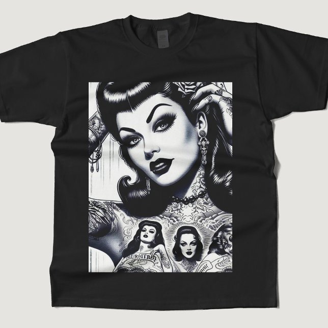 Vintage Tattooed Goth Girl T-Shirt (Von Creator hochgeladen)