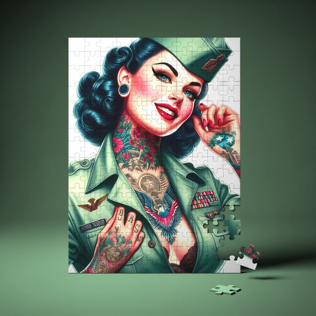 Vintage Tattooed Military Woman Puzzle (Von Creator hochgeladen)