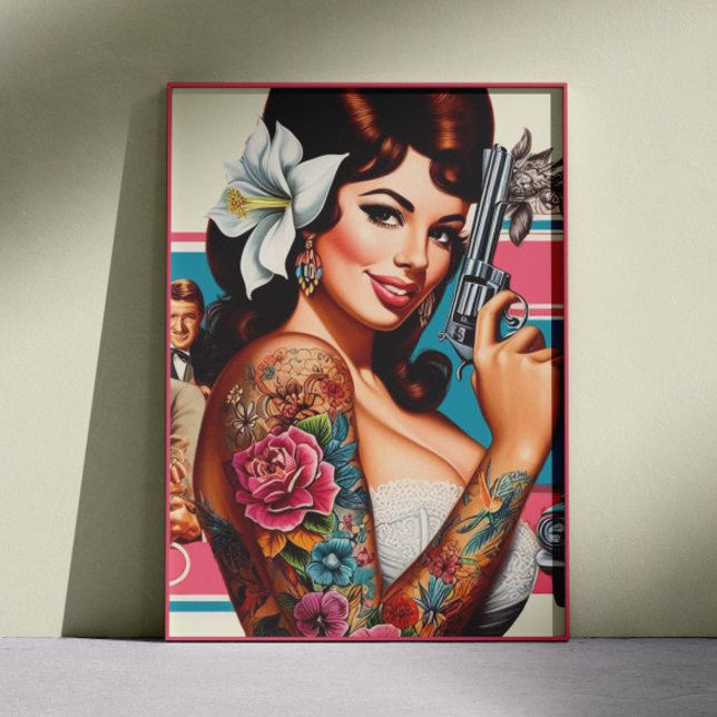 Vintage Tattooed Pulp Pin-up Poster (Von Creator hochgeladen)