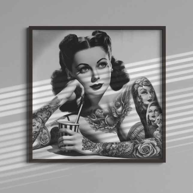 Vintage Tattoofrau Poster (Von Creator hochgeladen)