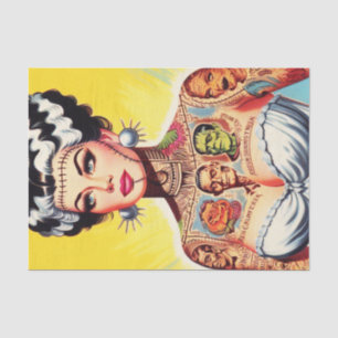 Vintage Tattoooid-Horror-Girl Seidenpapier