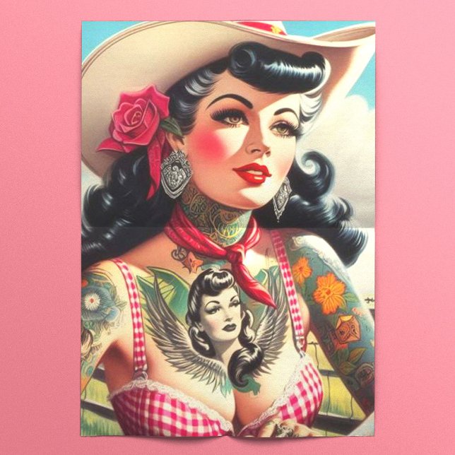 Vintage Tattooot Country Pinup Seidenpapier (Von Creator hochgeladen)