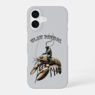 Vintage-Taucher auf einem riesigen Klauen-Hummer U iPhone 16 Hülle