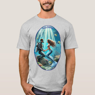 Vintage-Taucher mit einer Meerjungfrau URM T-Shirt