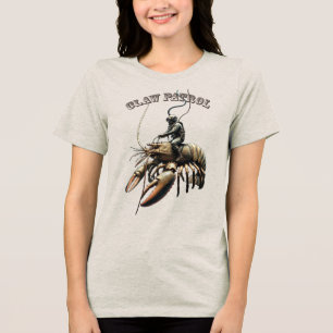 Vintage-Taucher reitet auf einer riesigen Klauenla Tri-Blend Shirt