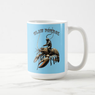 Vintage-Taucher reitet auf einer riesigen Krallenh Kaffeetasse