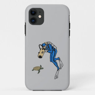 Vintage-Tauchfotograf einer Schildkröte URM Case-Mate iPhone Hülle