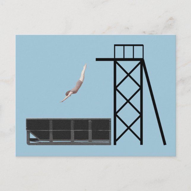 Vintage Tauchgeschenke Postkarte (Vorderseite)