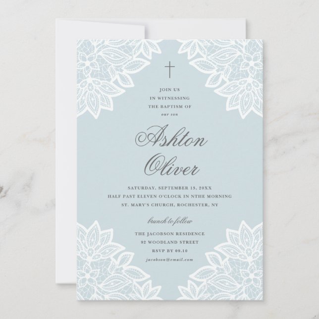 Vintage Taufe und Weihnachten Einladung (Vorderseite)