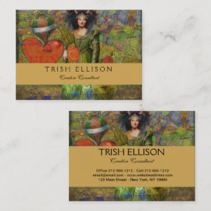 Vintage Taurus Classic Frauenportrait Gotische Kun Visitenkarte