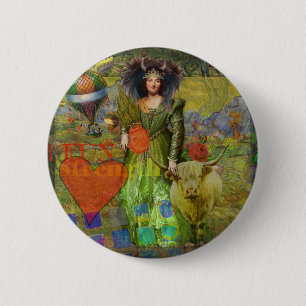 Vintage Taurus Fantasy Gotische Kunst Button