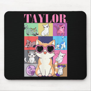 Vintage Taylor Vorname Personalisierte Katze Gebur Mousepad