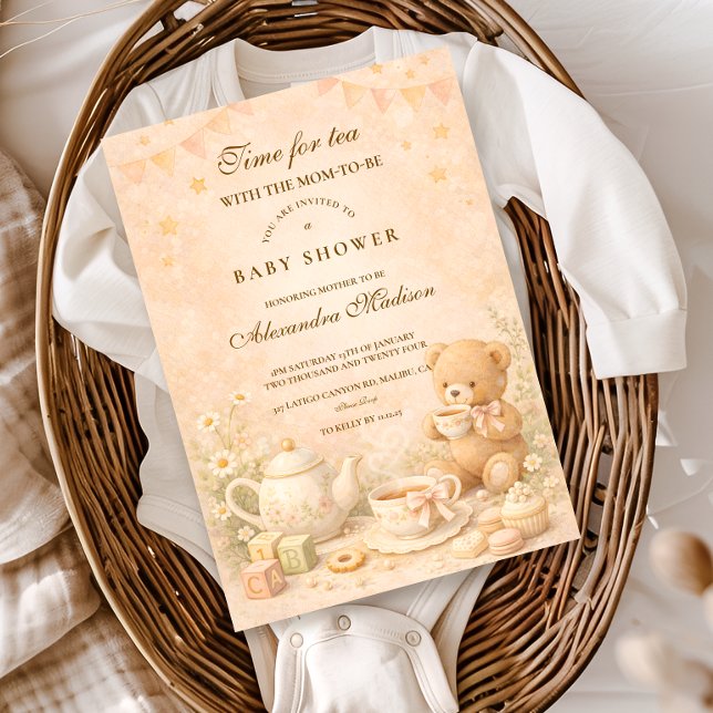 Vintage Tea Afternoon Baby Shower Einladung (Von Creator hochgeladen)