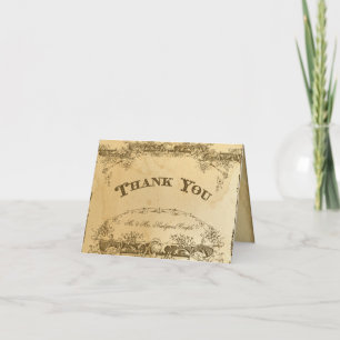 Vintage-Tea-befleckte-Pergament-Kunst-Dankeschön-K Dankeskarte