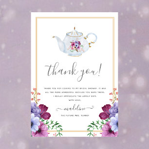 Vintage-Tea-Floral-Brautabschieds-Dankeskarte Karte