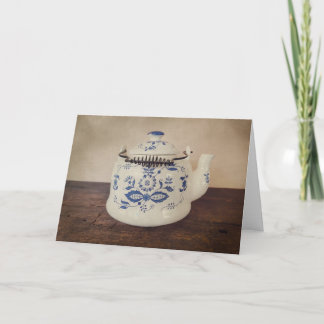 Vintage Tea Kettle Card Dankeskarte