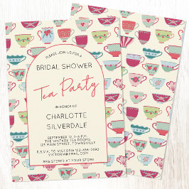 Vintage Tea Party Bridal Shower Invitation Einladung