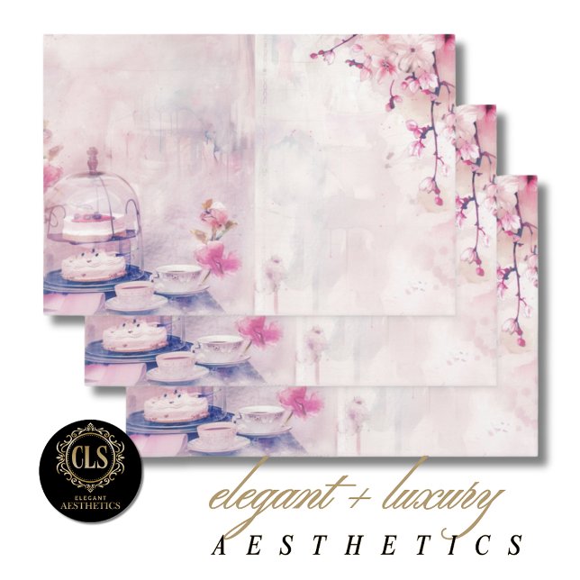 Vintage Tea Time Luxe Aesthetics Geschenkpapier Set (Von Creator hochgeladen)